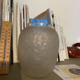 Lalique vase France with deer decorations
