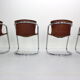 Set of 4 leather dining chairs for Cidue, 1970s, Italy