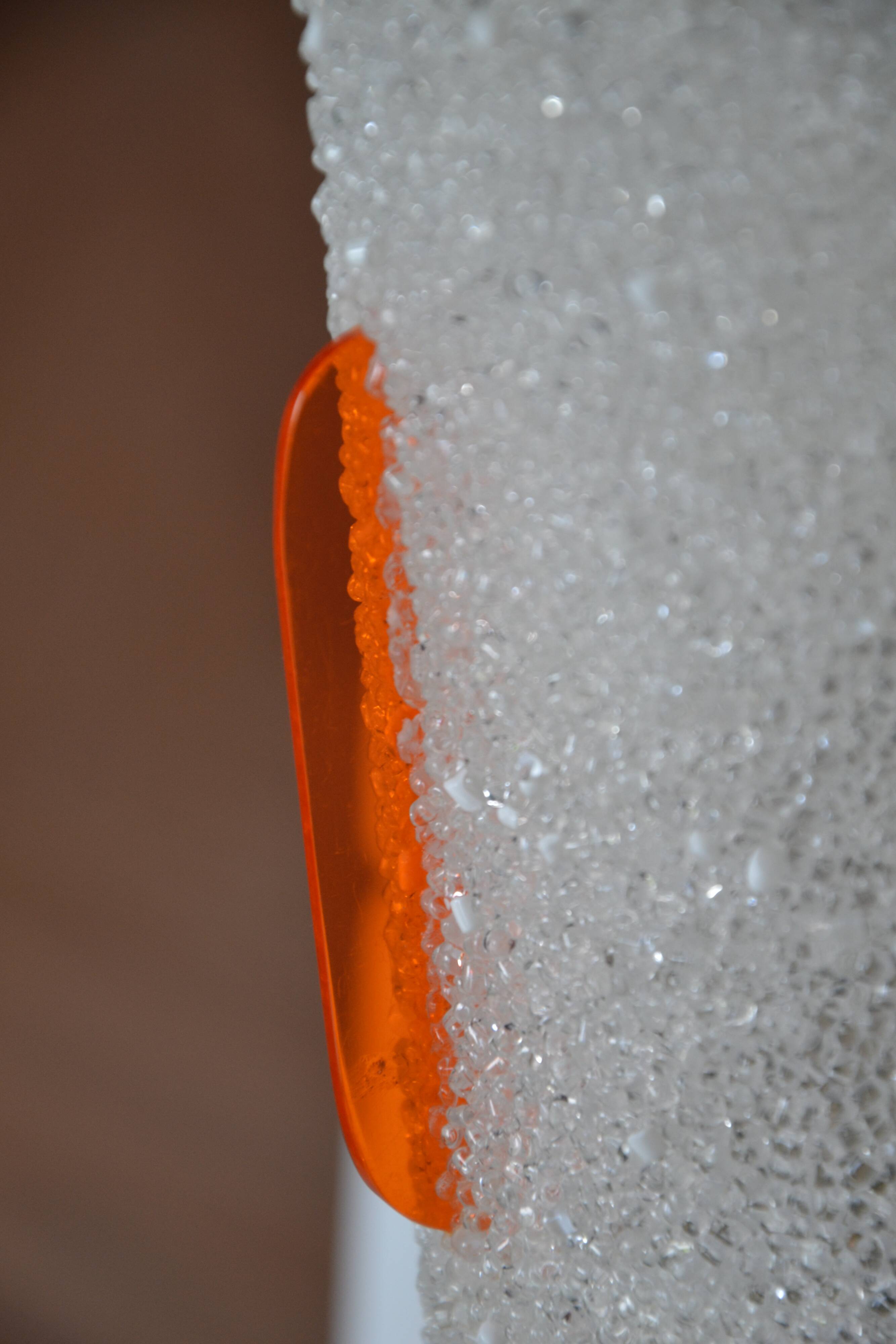 2 orange perspex and plexiglass wall lights from the 60s-70s.