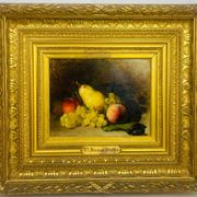 Descamps-Sabouret, still life with fruits, oil on canvas signed
