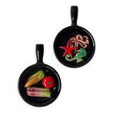 1960s ceramic trompe l'oeil plates