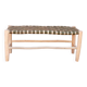 Green leather stool and bench