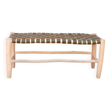 Tabouret et banc cuir vert