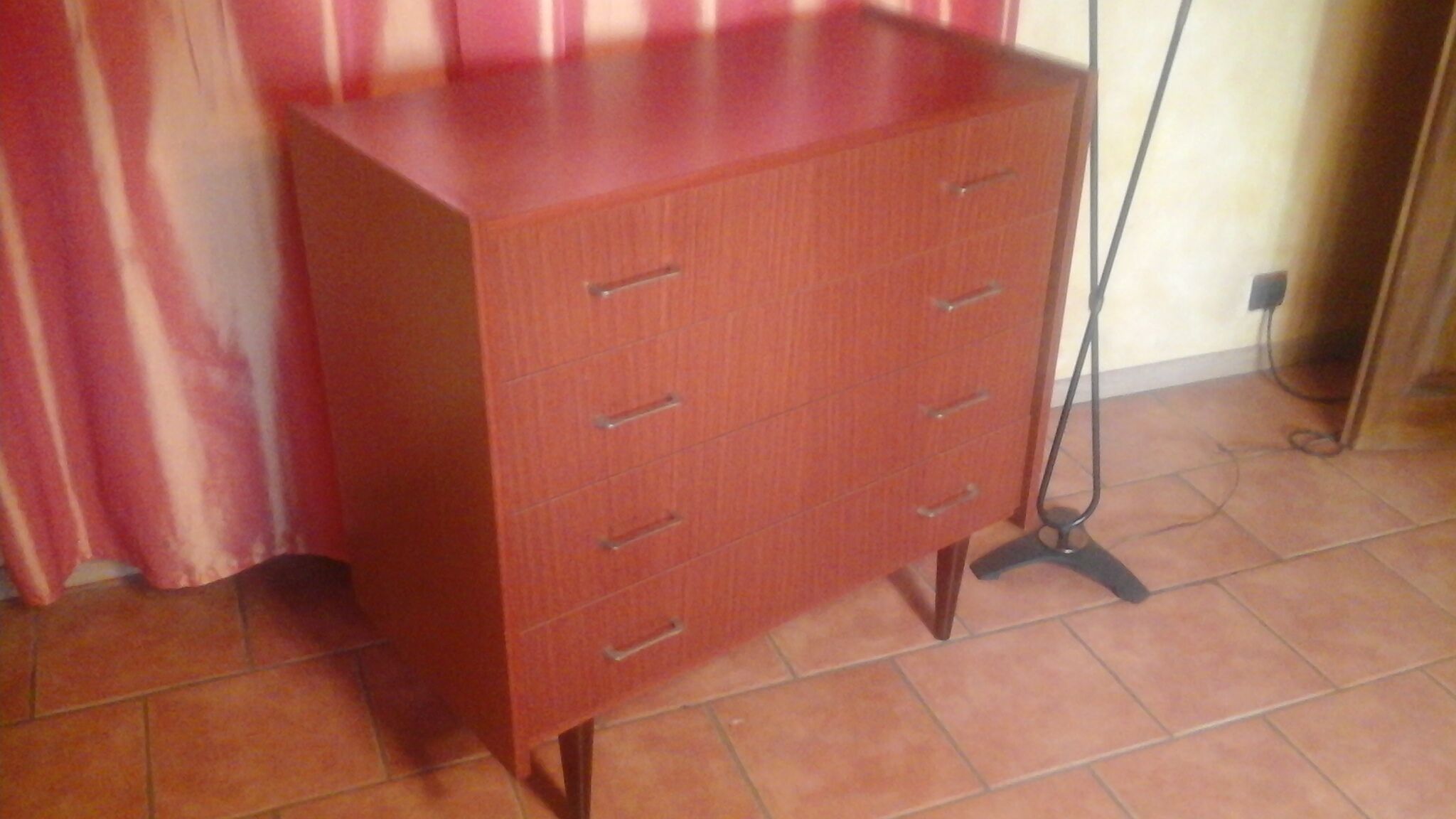 The 1960s teak chest of drawers