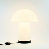 Large Space Age Mushroom Opaline Glass Table Lamp from Limburg, 1960s/1970s
