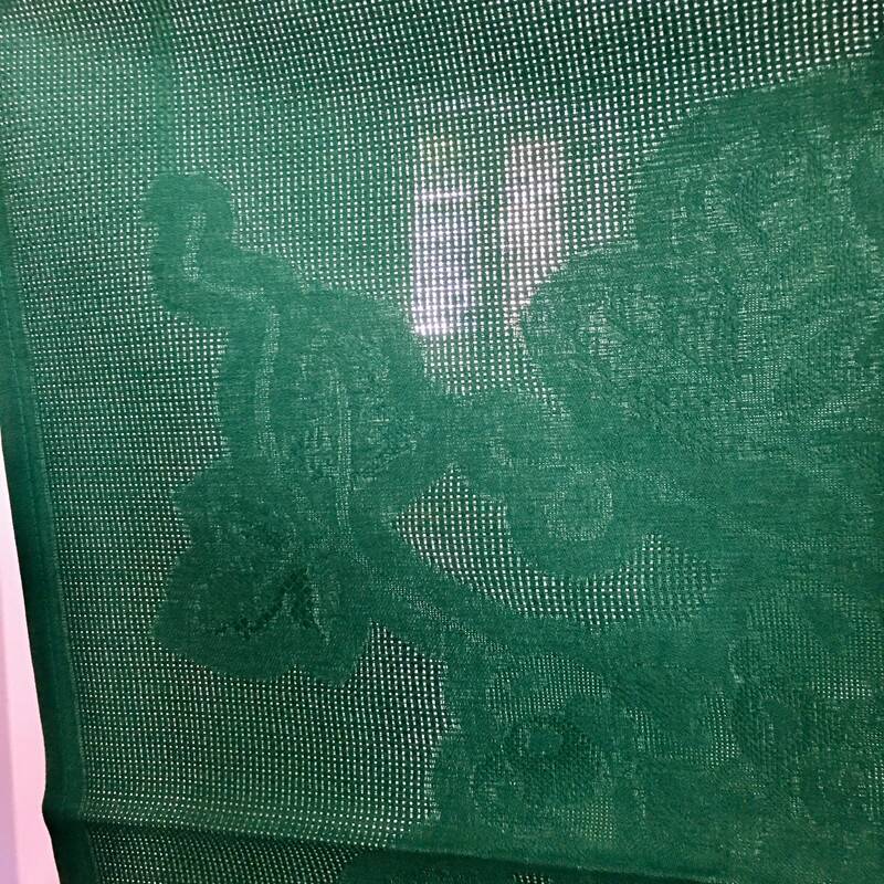 10 green damask cotton napkins by Patrick Frey