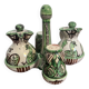 Punter cracked ceramic salt and pepper set, oil and vinegar set