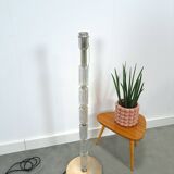 Jaren 70 glazen vloerlamp met chroom