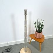 Lampe à suspension Jaren 70 en verre et chrome