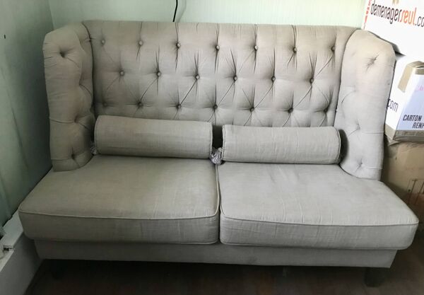 Canapé 2 places style crapaud, fait sur-mesure