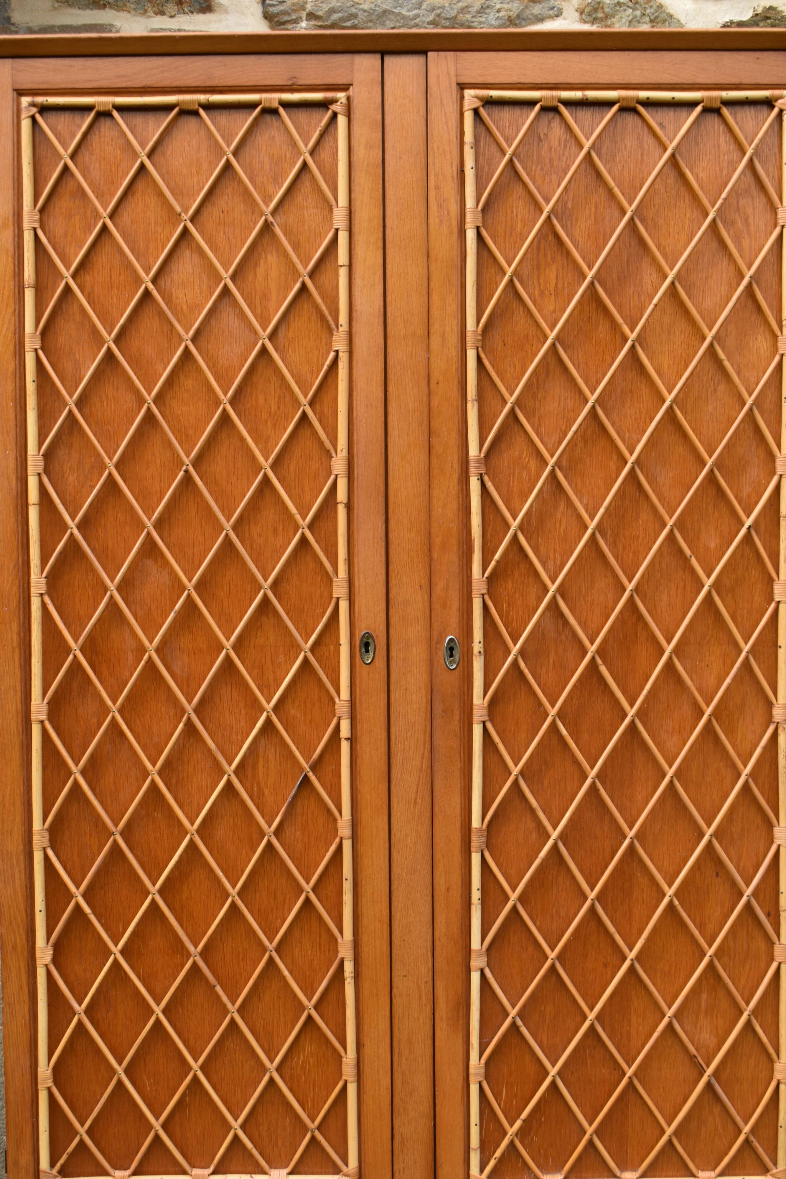 1960s rattan wardrobe