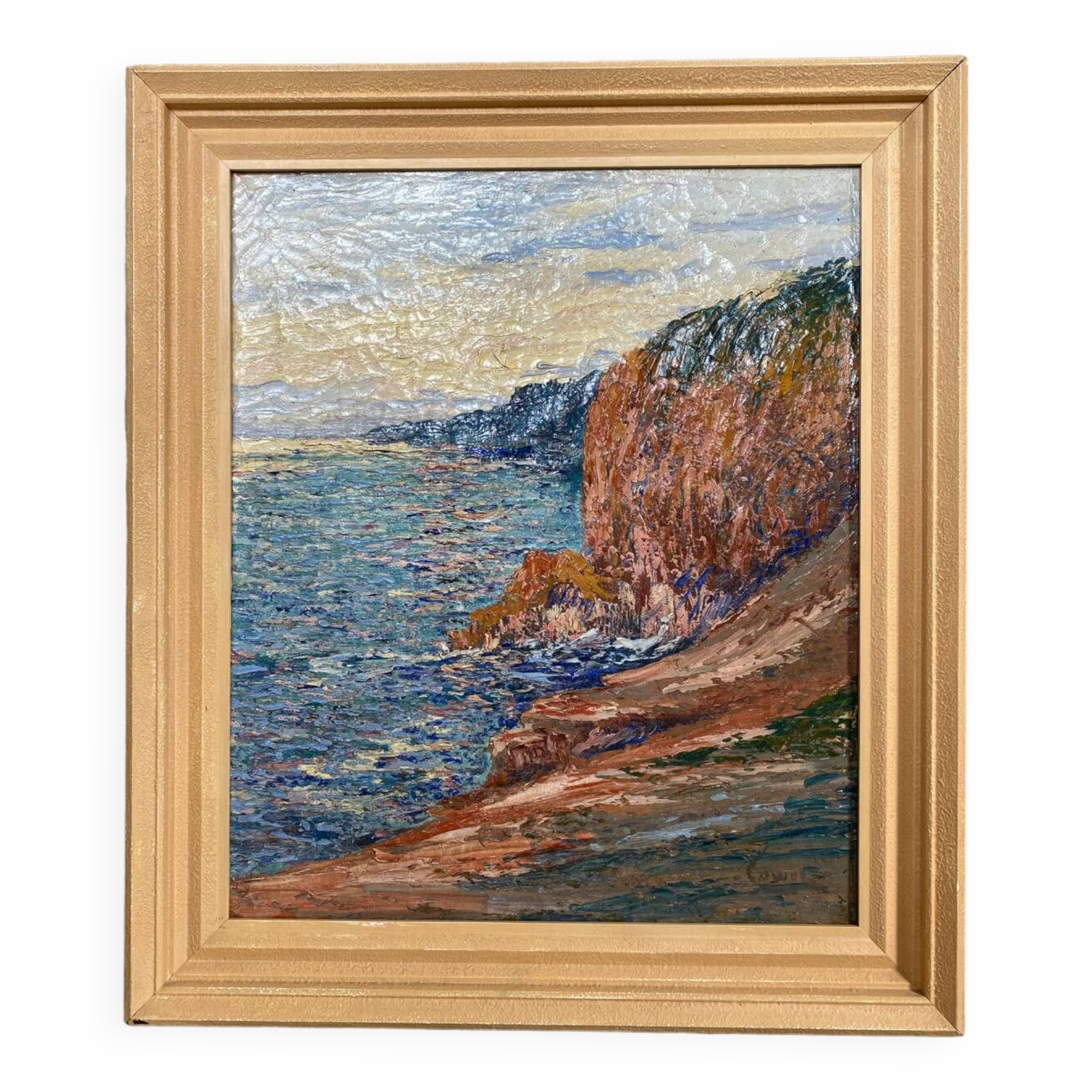 Cowez rocky coast marine painting