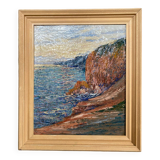 Tableau marine côte rocheuse Cowez