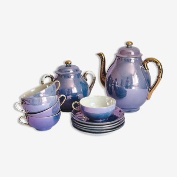 Purple pearl porcelain coffee set