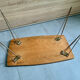 Table basse vintage 1960 Formica teck et pieds laiton