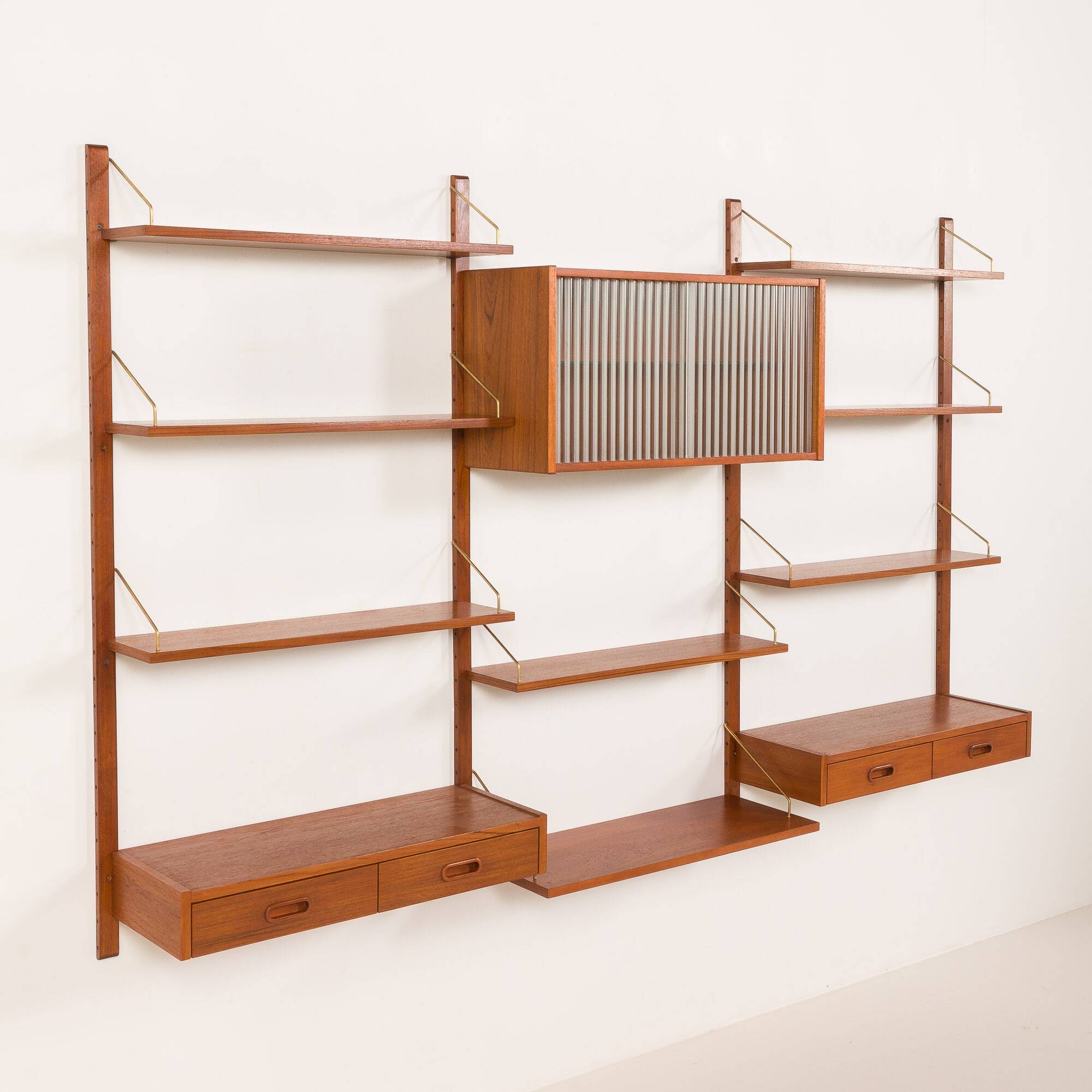 Mid century modern teak wall unit