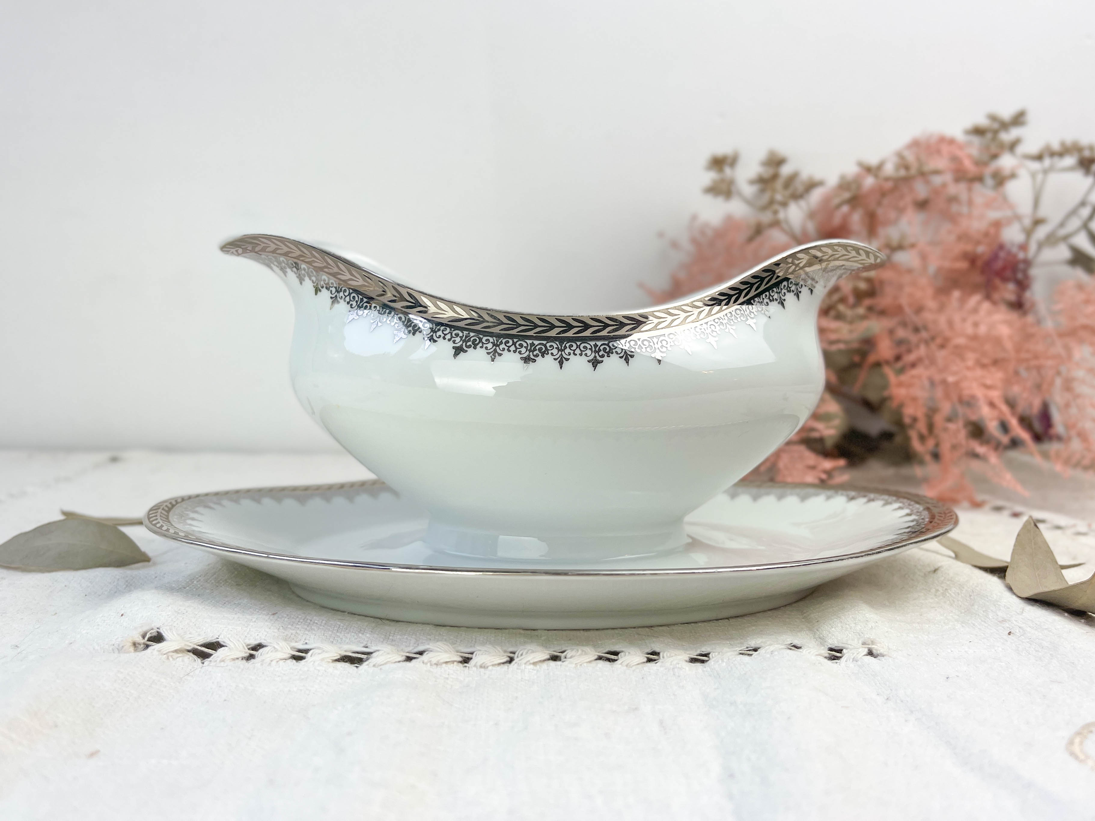 Vintage saucière porcelaine limoges silver made in france
