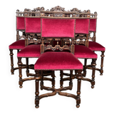 Set of six Renaissance style chairs.