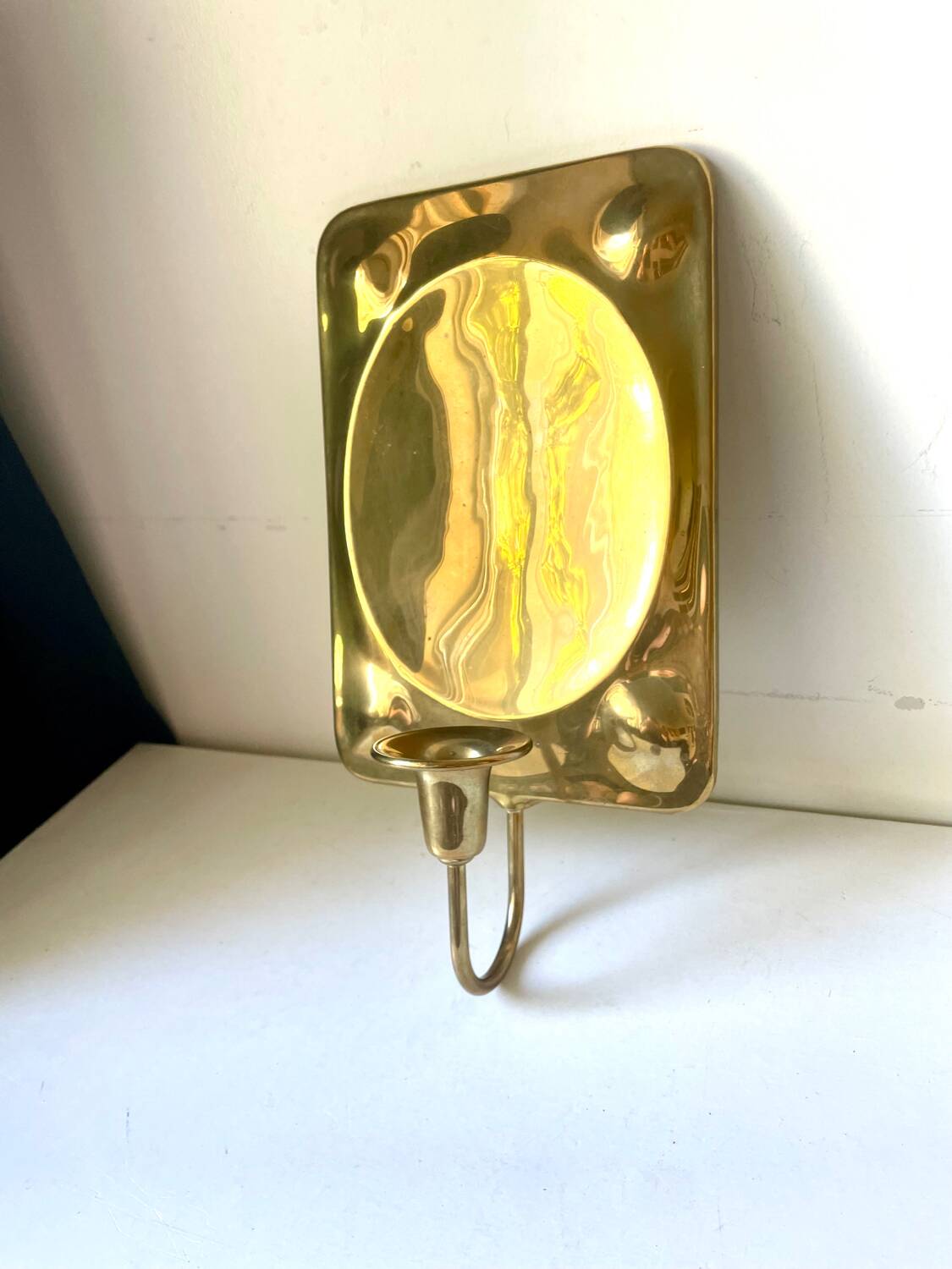 Vintage Brass Wall Candle holder  Sconce  height 28  cm