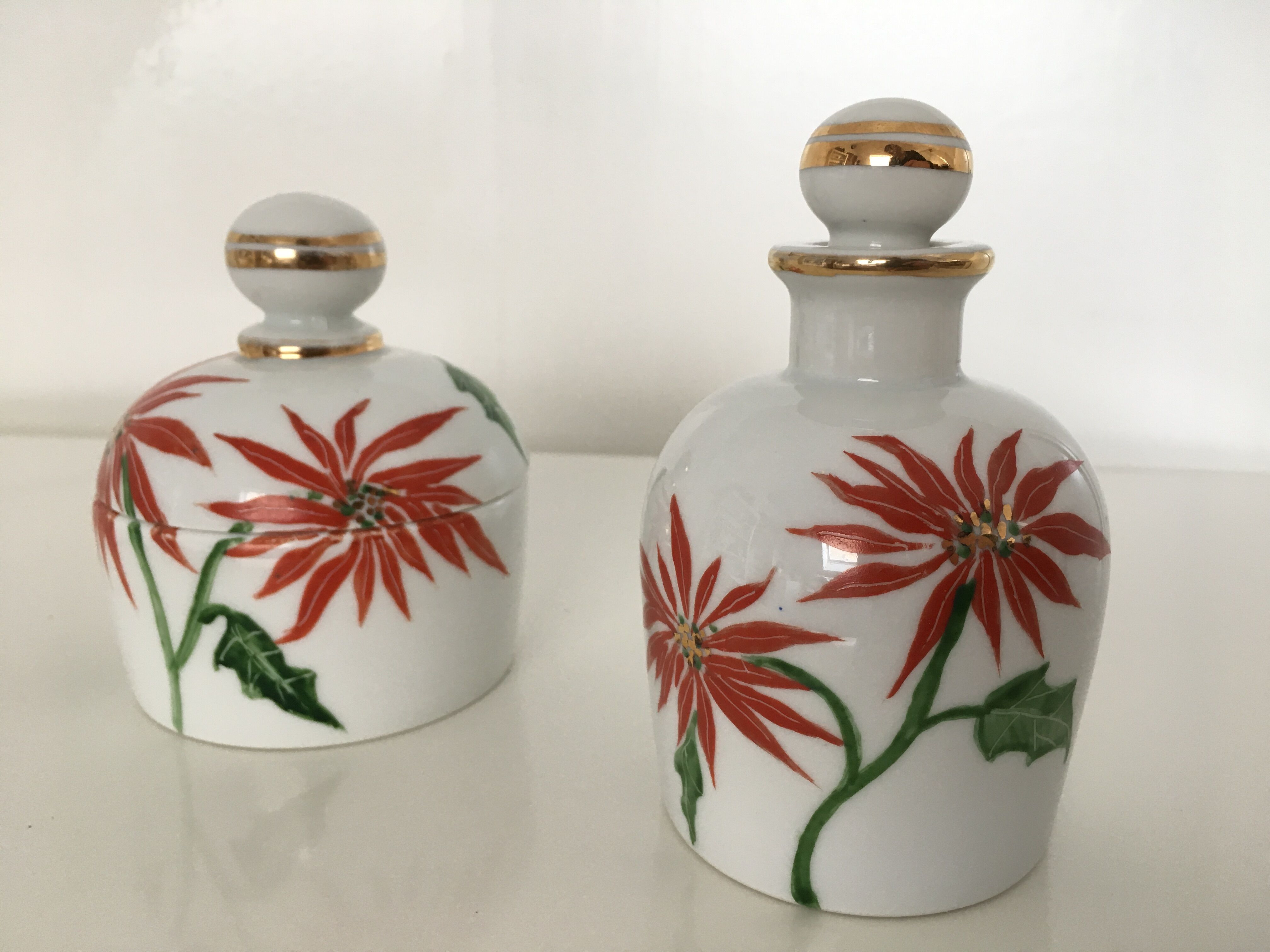 Y. Ginther porcelain jar and toilet jar