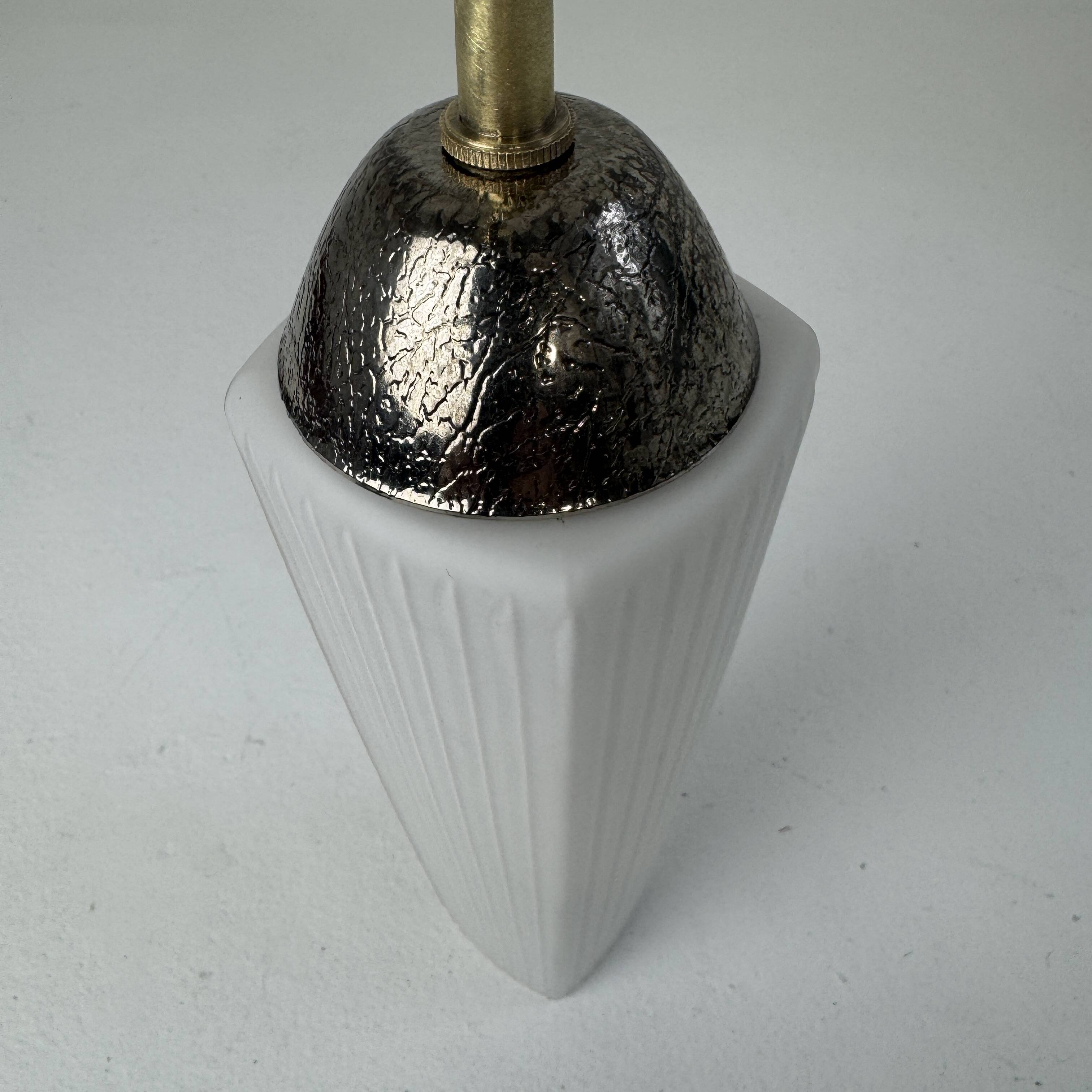 Antique brass and vintage opaline wall light