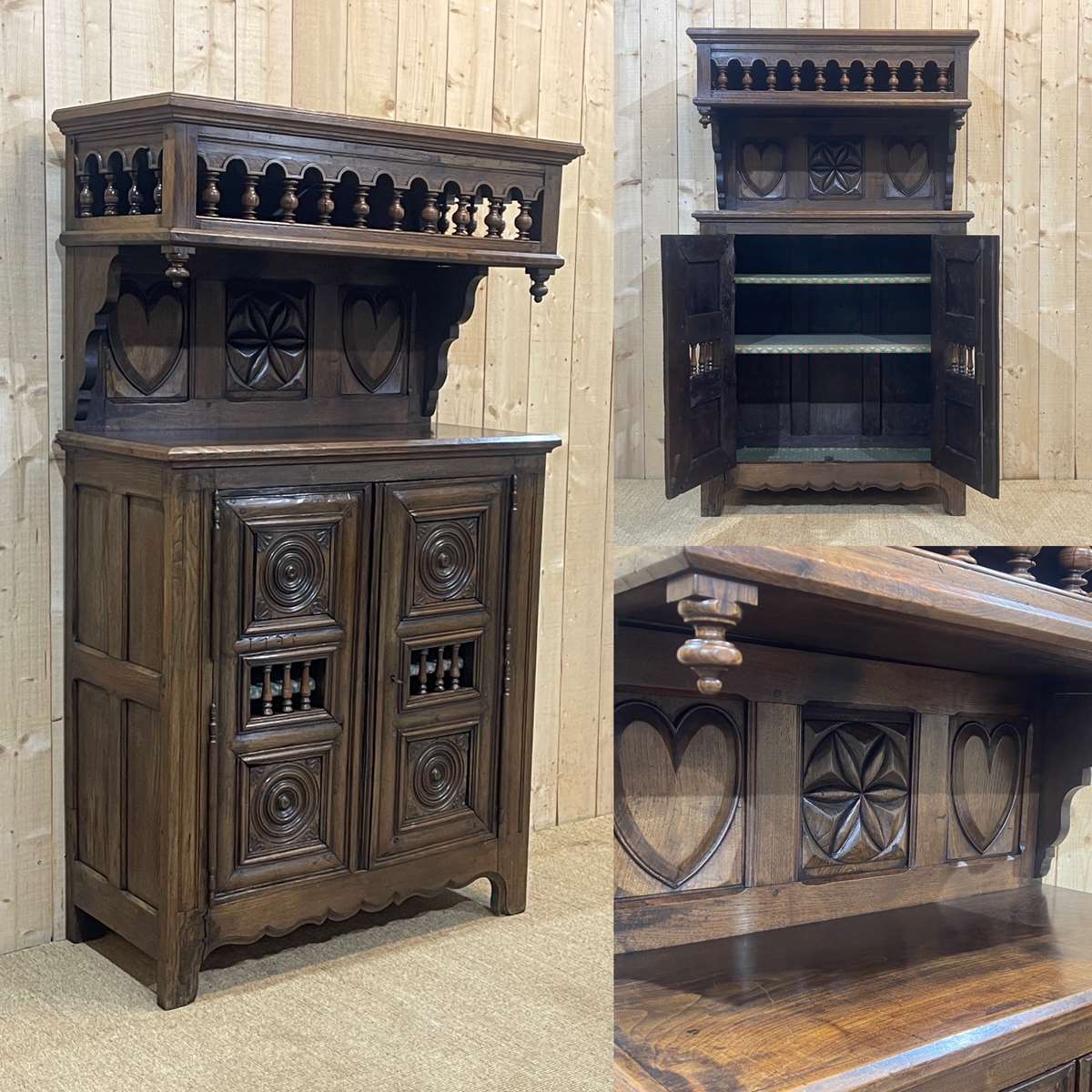 Neo Breton buffet of the 1950s in chestnut