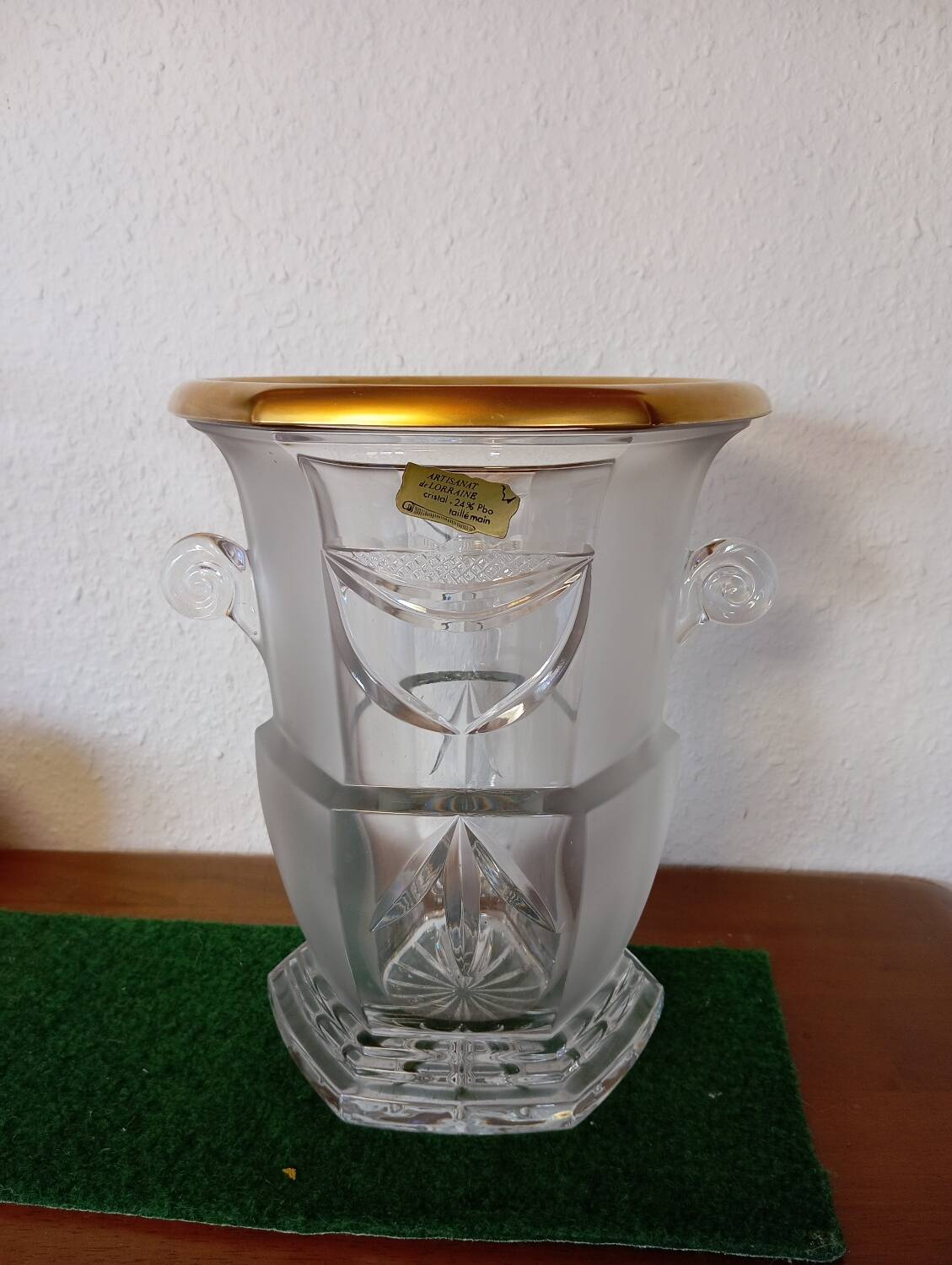 Lorraine Crystal Champagne Bucket with Gold Trim