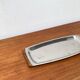 Danish stainless steel and teak plateau from the mid-century of Lundtofte, Denmark, 1960s.