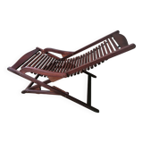 Chaise pliante en teck vintage