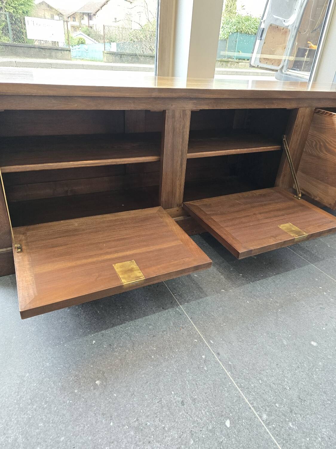 Large walnut cabinet for under the eaves