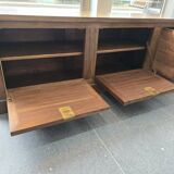 Large walnut sloping cabinet