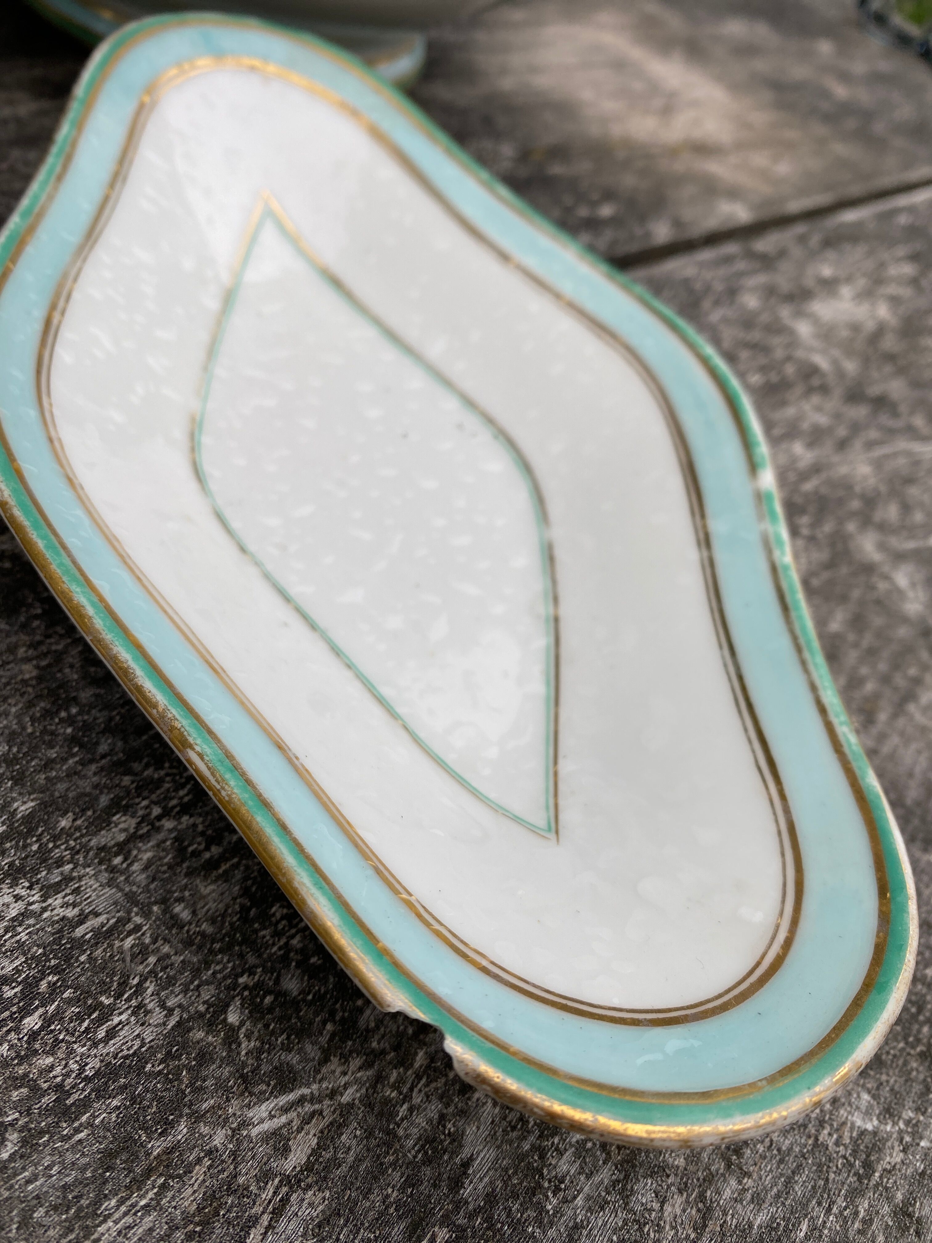 Sausage and porcelain ramekin