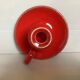 Red ceramic cellar rat candle holder