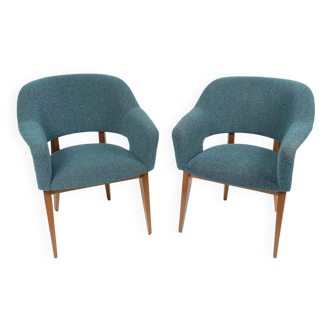 Pair of vintage armchairs by designer Charles Ramos, 1950s.