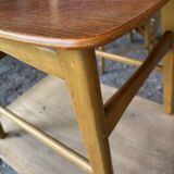 5 beech and teak chairs - Denmark 50s/60s