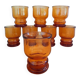 Set of eight amber glasses, Pernod 1970