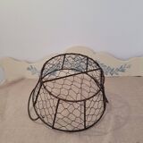 Vintage black wire basket – kitchen storage or wall decor
