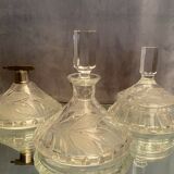 Bohemian crystal set with carved decoration