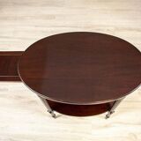 Early 20th Century English Walnut Oval Coffee Table, 1950s