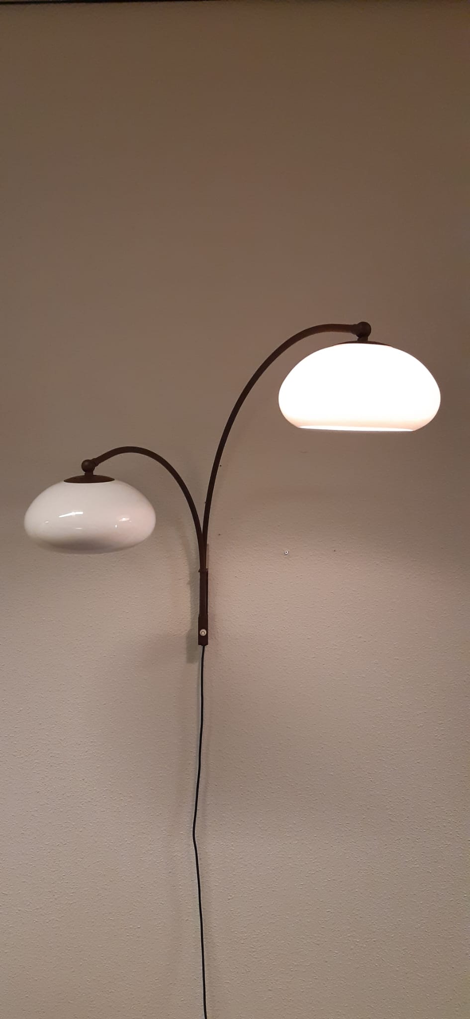 Space Age mushroom doublet arc wall lamp with , Dijkstra 1970s