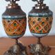 Pair of feet of vintage pineapple lamp