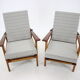 1930s Pair of Antonin Heythum Very Rare Armchairs + Stools, Czechoslovakia