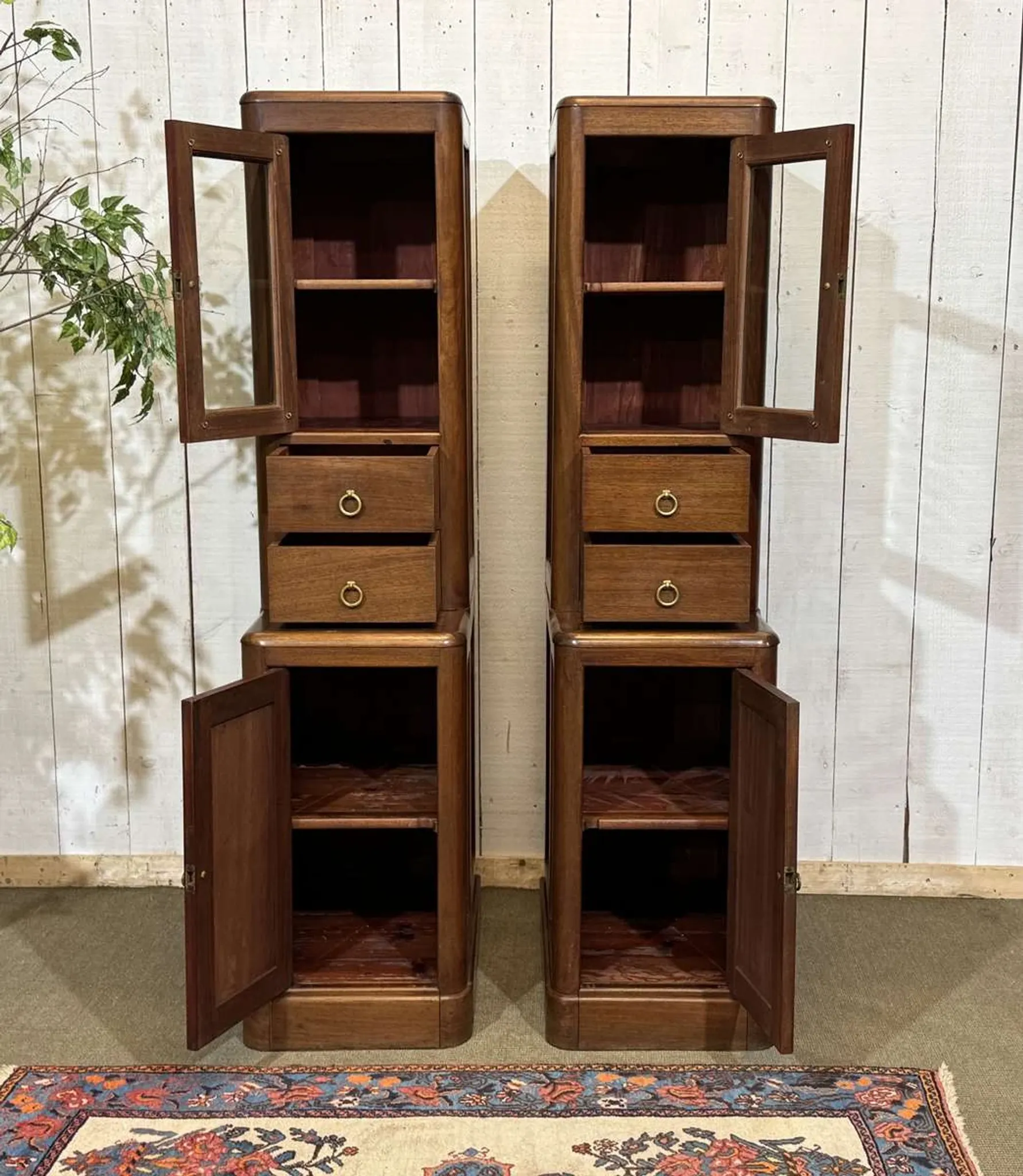 Pair of mahogany cabinets from the early 20th century.
