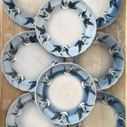Rares assiettes à dessert Terre de Fer Choisy le roi , oiseaux