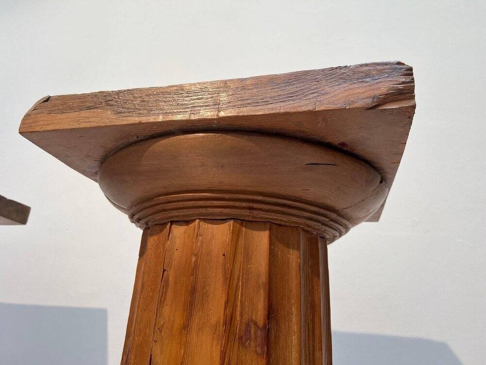 Large French Neoclassical Columns in Pine Wood, 1910, Set of 2