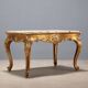 Small antique baroque-style table in carved fir and marble from the 19th century.