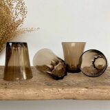 6 small smoked glasses