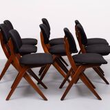 Dutch Scissors Dining Chairs Louis by Van Teeffelen for Wébé, 1959, Set of 8