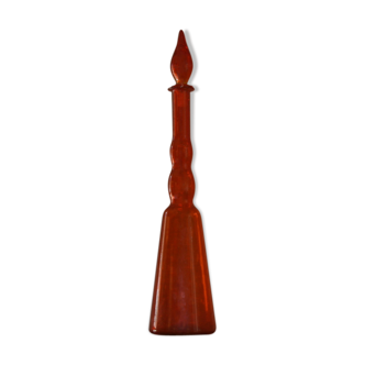 Decorative orange glass bottle, Murano