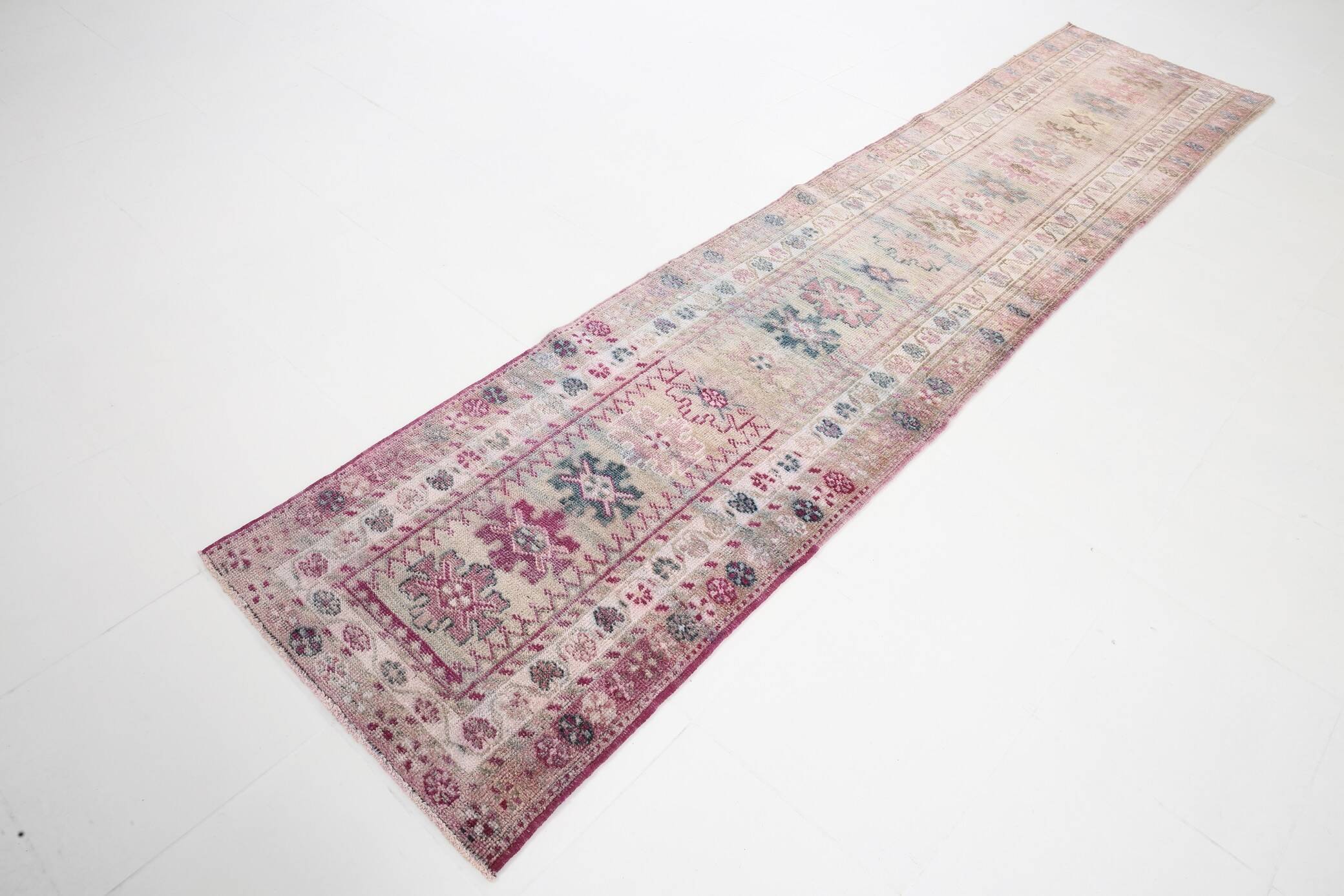 Soft & Dusty Pink Vintage Runner Rug, 78x360Cm